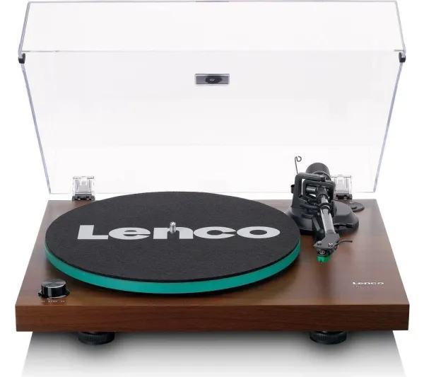 image of LENCO LBT-225 Belt Drive Bluetooth Turntable - Walnut, Brown