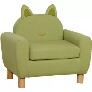 Image of Homcom - Kids Sofa Toddler Chair Children Armchair Ear Modeling for Bedroom Green - Green