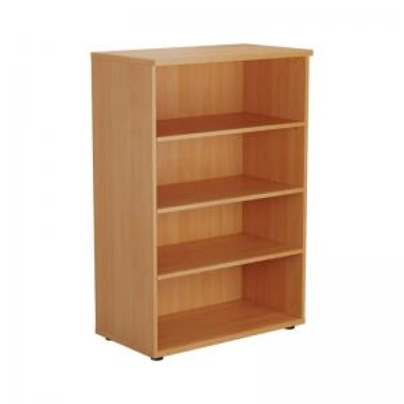 Image of First 3 Shelf Wooden Bookcase 800x450x1200mm Beech KF803652