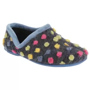 Image of Sleepers Womens/Ladies Jade Dotted Full Slippers (7 UK) (Light Blue/Multi)
