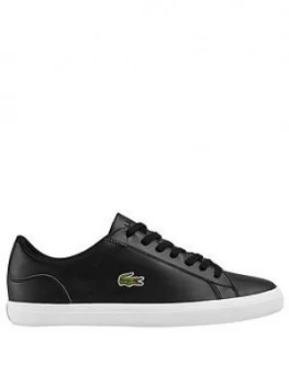 Image of Lacoste Lerond Leather Trainers - Black, Size 10, Men