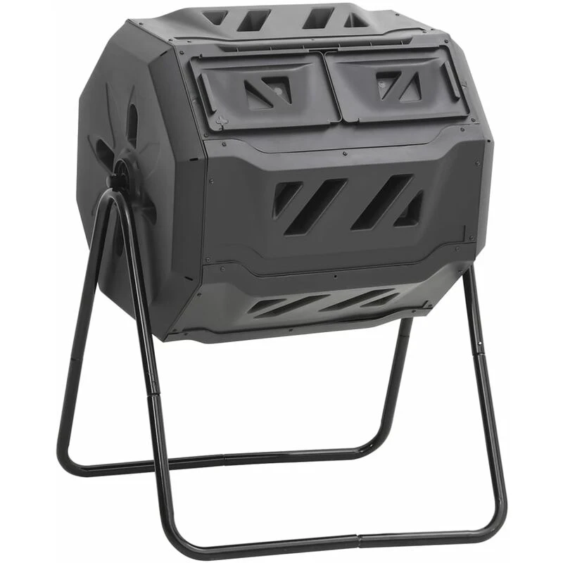 Image of vidaXL Garden Compost Bin Black 73x64x95cm 160 L, Black 152232