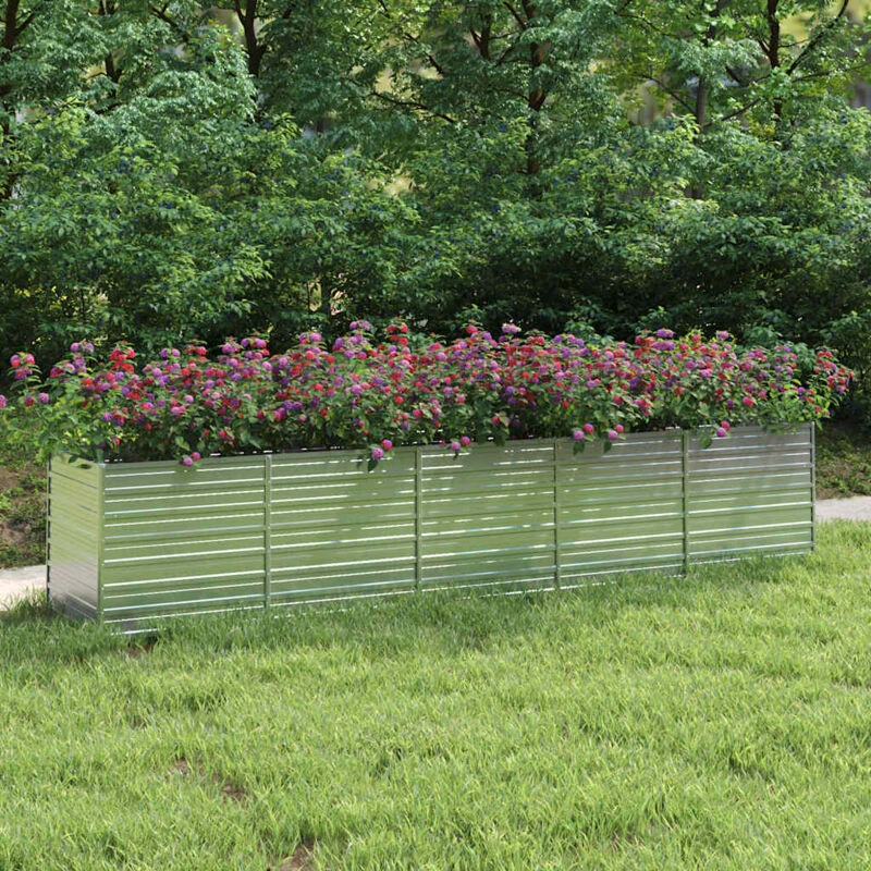 Image of VIDAXL Garden Raised Bed 400x80x77cm Galvanized Steel Silver Vidaxl 8720286661901