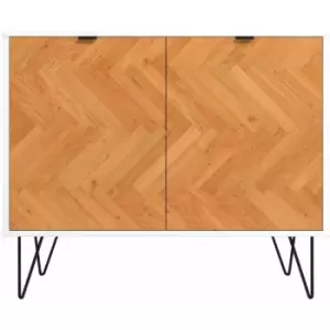 image of Out & out Denver - Parquet Sideboard- White L.90 x D.44.5 x H.74.5cm