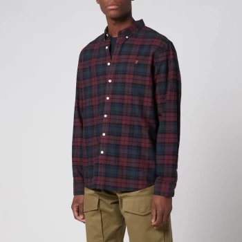Image of Farah Mens Brewer Check Shirt - Red - XL