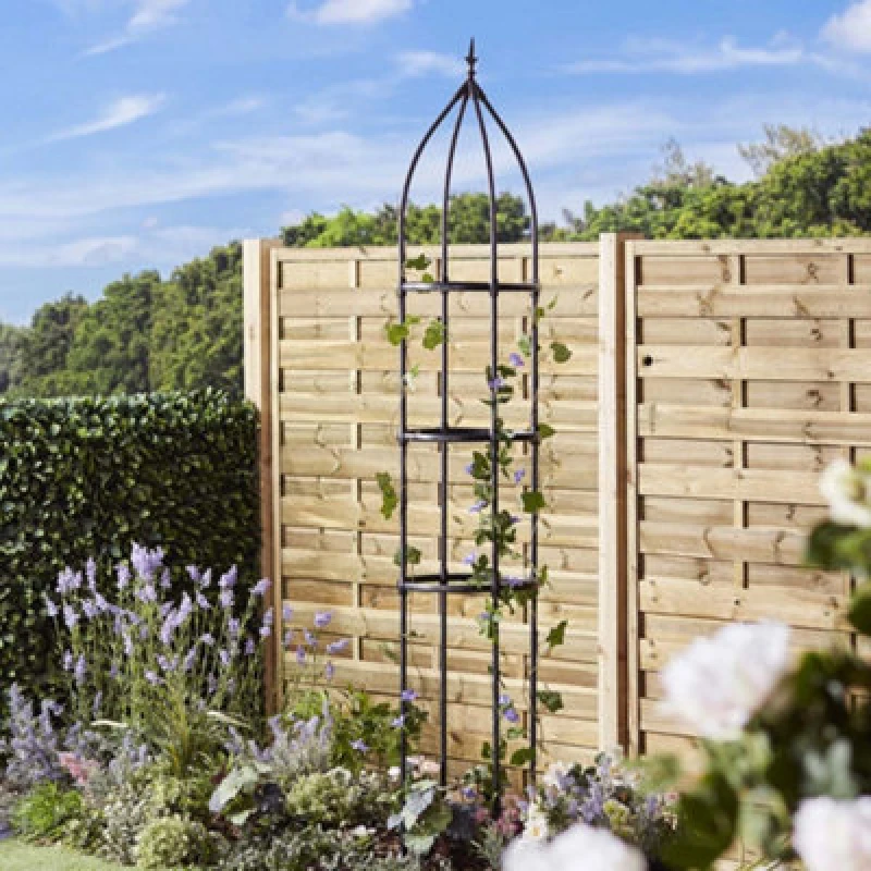 Image of Garden Gear Metal Obelisk, Plant Support, Steel Garden Flower Cage , Climbing Plants, Clematis, Roses & Vegetables (2, 2.2M)