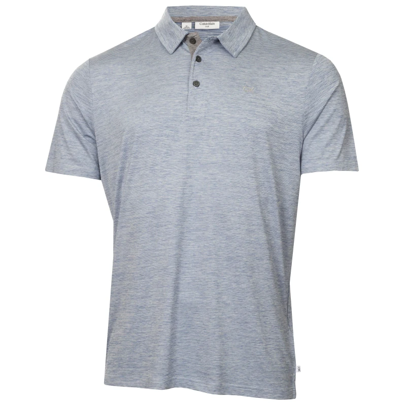 Image of Calvin Klein Golf Mens Short-Sleeve Performance Polo Shirt Denim male Small