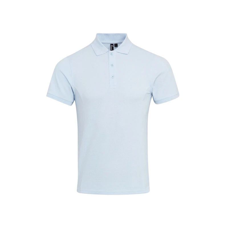 Image of Premier Premier Men Coolchecker Plus Pique Polo With CoolPlus in Light Blue Size: Small Light Blue S Male 5057819682946
