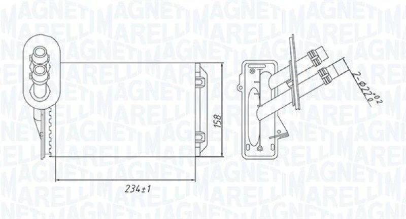 Image of MAGNETI MARELLI Heater matrix MAGNETI MARELLI 350218492000