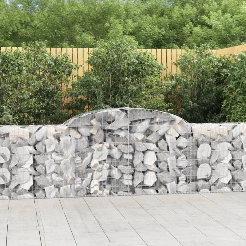 Image of VIDAXL Arched Gabion Baskets 3 pcs 300x30x80/100cm Galvanised Iron Vidaxl 8720845570873