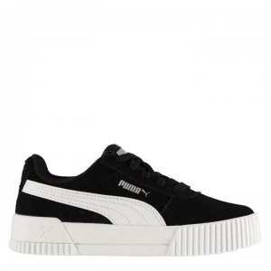 Image of Puma Carina Suede Childrens Trainers - Black/White