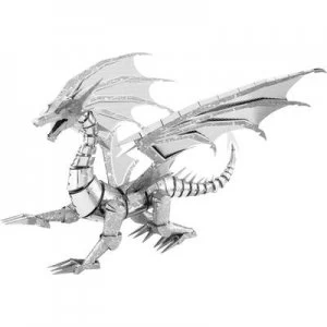 image of Metal Earth Iconx Silver Dragon Model kit