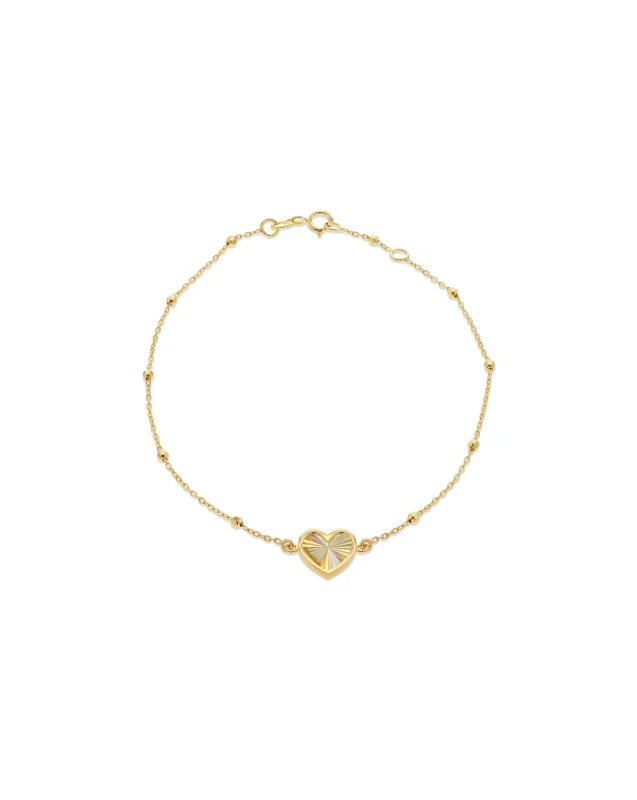 Image of Be You 9ct Gold Rainbow Heart Bracelet Bracelets 7-7.5inch Gold 42819410000
