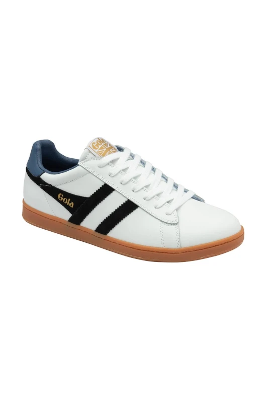 Image of Gola Classics 'Equipe Leather II' Leather Lace-Up Trainers White