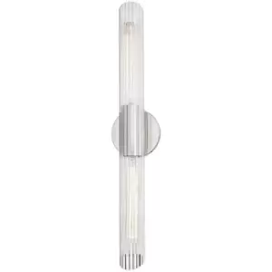 Image of Cecily 2 Light Large Wall Sconce Polished Nickel, Glass