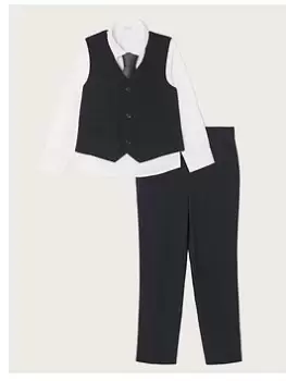Image of Monsoon Boys Callum 4 Piece Suit - Navy, Size Age: 10 Years