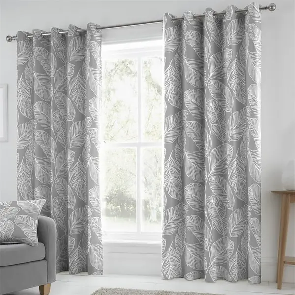 Image of Fusion Matteo 100% Cotton Pair of Eyelet Curtains 66x54in Beige 76467204003