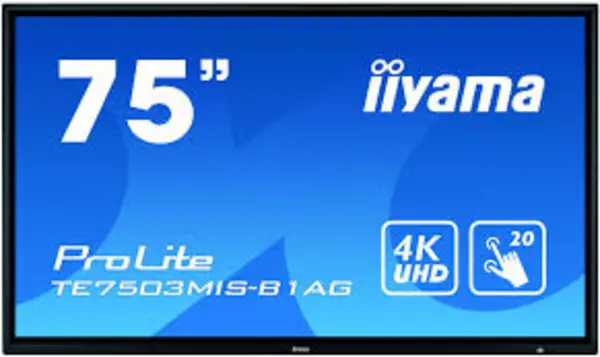 image of iiyama TE7503MIS-B1AG 75 Black 4K Ultra HD Interactive Display