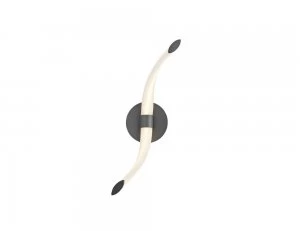 Image of Wall Lamp Wave, Dimmable, 12W LED, 3000K, 900lm, Titanium, Frosted Acrylic