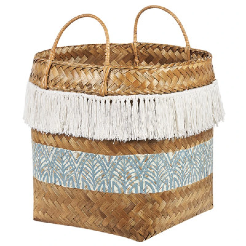 Image of Beliani Basket Mesuji Bamboo Wood Natural