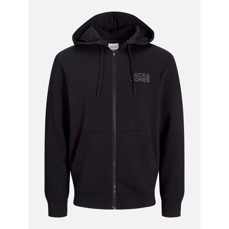 Image of Jack and Jones Corp Logo Sweat Zip Hood Mens Black male S