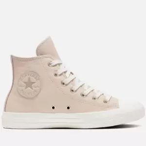 image of Converse Womens Chuck Taylor All Star New Earthy Tone Hi-Top Trainers - Light Bisque/Egret/Light Gold - UK 3