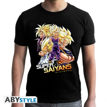 Image of Dragon Ball - Dbz/ Saiyans Mens Large T-Shirt - Black