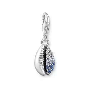 Image of THOMAS SABO Silver & Blue Stone Cowrie Shell Charm