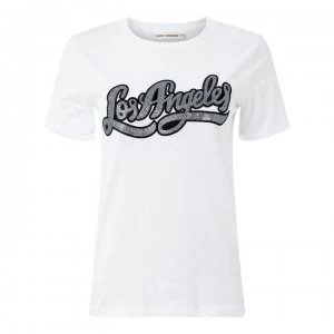 image of Sofie Schnoor LA Slogan T Shirt - 0100 White