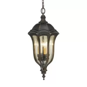 Image of Outdoor IP44 4 Bulb Chain Lantern Walnut LED E14 60W Bulb Outside External