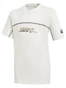Image of Boys, adidas Originals Childrens T-Shirt - White, Ivory, Size 11-12 Years