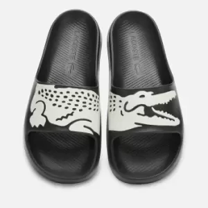 Image of Lacoste Womens Croco 2.0 0721 1 Slide Sandals - Black/White - UK 6