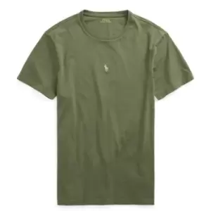 Image of Polo Ralph Lauren Center Logo T-Shirt, Army Olive, Male, T-Shirts, 710839046023
