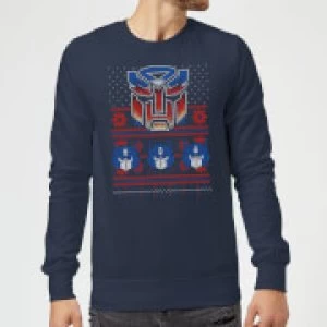 Image of Autobots Classic Ugly Knit Christmas Sweatshirt - Navy - 3XL