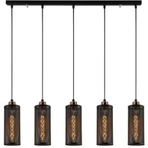 image of Cristal Model 13 Deco 5-Light Tracking Pendant Lamp Black