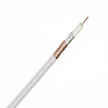 Image of Zexum White Single 1mm Copper RG6 Digital TV Coax Aerial Cable With Foam Filled PE and CCS Braid - 5 Meter