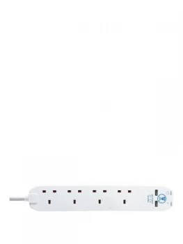 Image of British General Masterplug 13A 4 Gang 2M Surge Protected Extension Lead 2 X USB 2.1A