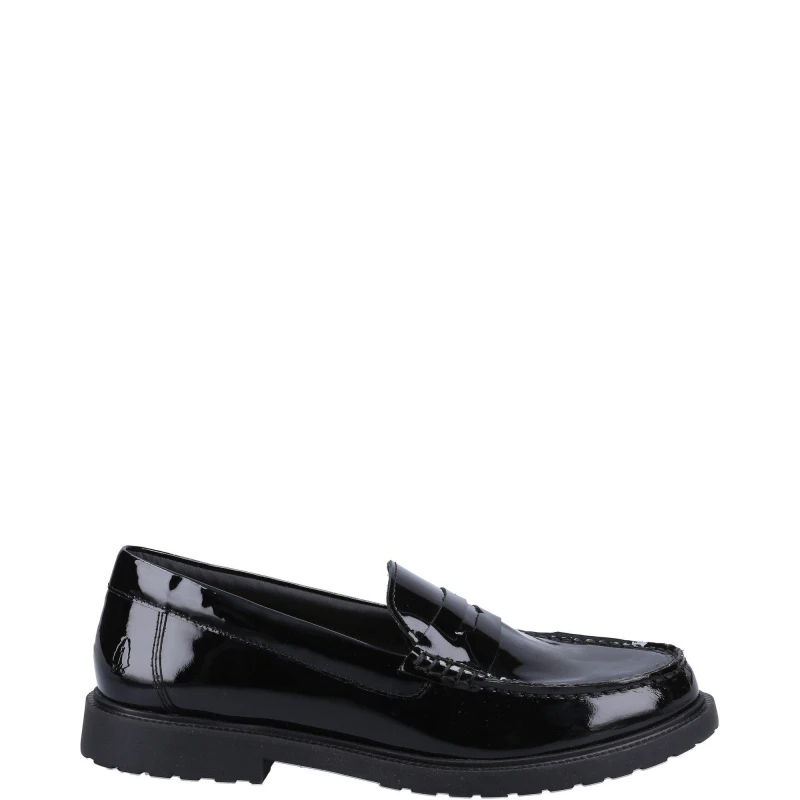 Image of Hush Puppies Girls Verity Slip On Leather School Shoes UK Size 8 (EU 42) Patent Black HUS682-Patent-8