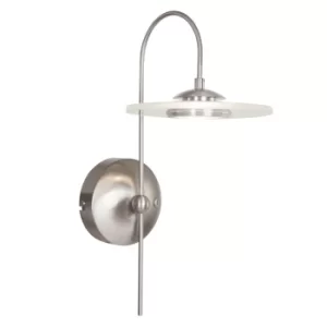 Image of Roundy Dome Wall Light Steel Brushed, Glass Transparent