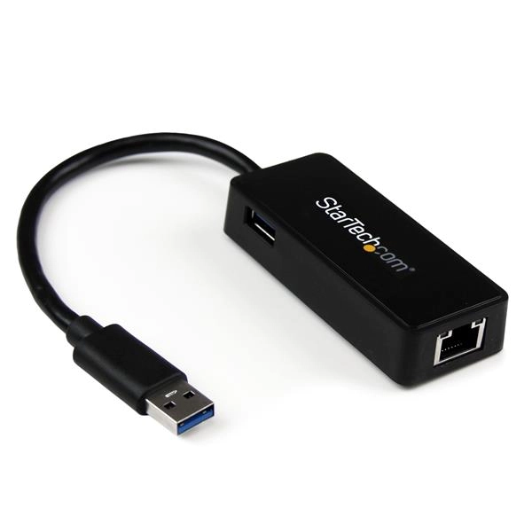 image of StarTech Ethernet Adapter USB 3.0 auf Gigabit NIC mit USB Port Schwarz