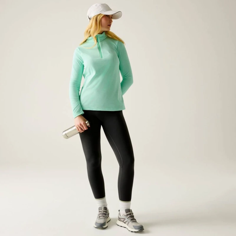Image of Regatta Womens Sweethart Marl Half Zip Walking Fleece in Aqua Size: 8 Aqua Female 8