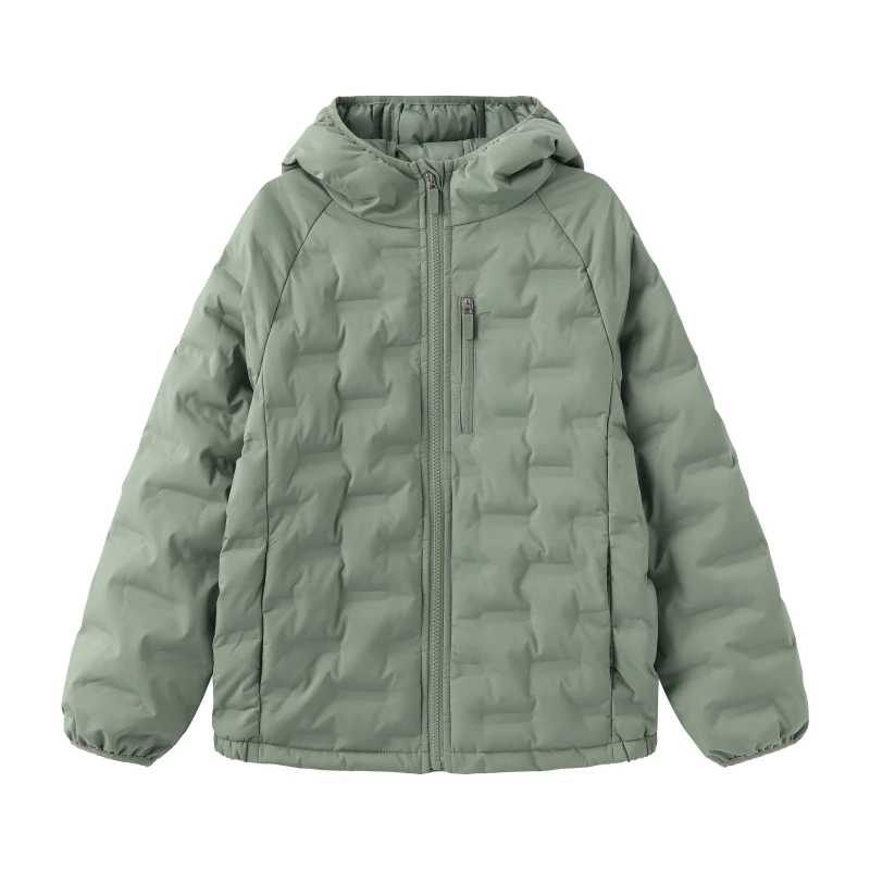 Image of Karrimor Kids Heat-Sealed Windproof Hooded Full Zip Insulated Puffer Jacket Khaki female 7-8 (S)