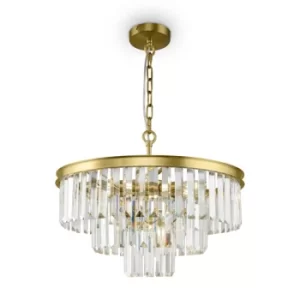 Image of Classic Revero 7 Light Brass Pendant Ceiling Light