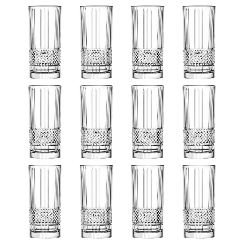Image of RCR Crystal Brillante Highball Glasses - 370ml - Pack of 12 in Clear Clear Unisex