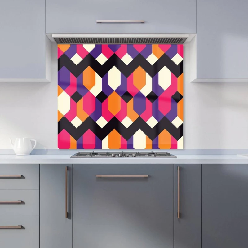 Image of Warren Reed - Designer Coloured Abstract Pattern Kitchen Splashback in Red Size: 700mm x 750mm Red Unisex 700mm x 750mm