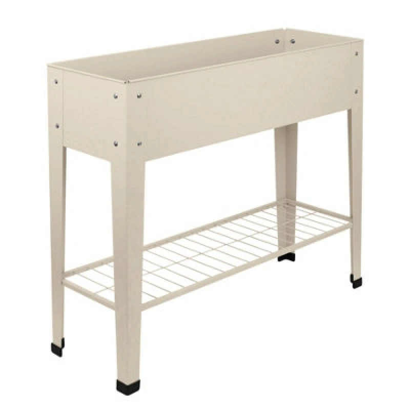 Image of Harbour Housewares Elevated Raised Garden Bed with Legs & Storage Shelf in Beige Beige Unisex