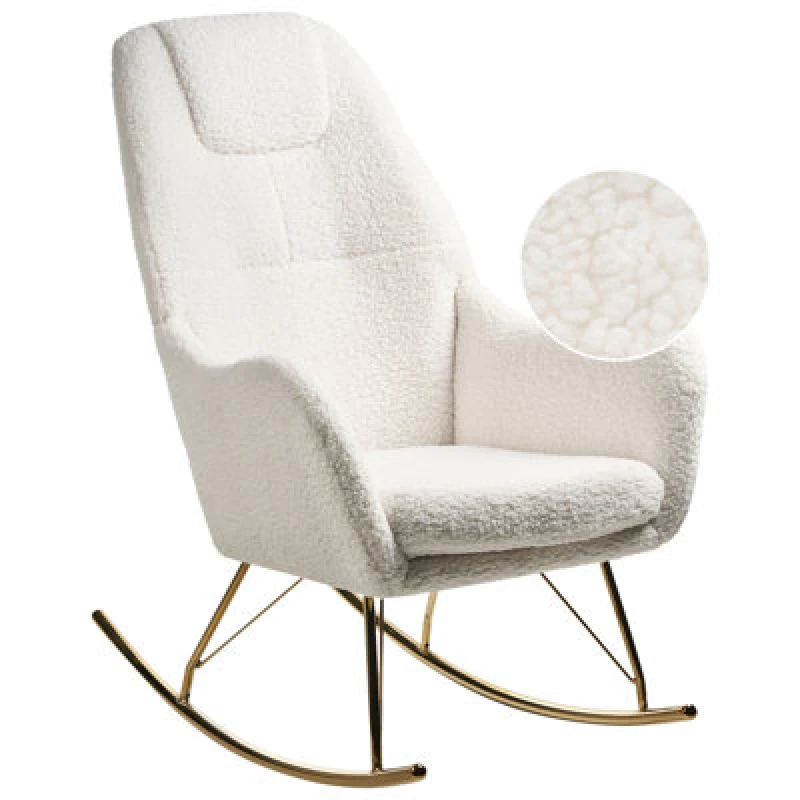 Image of Beliani Rocking Chair Gulsele Boucle Off-White
