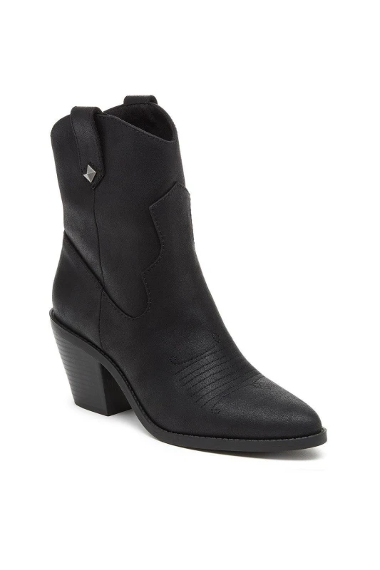 Image of Rocket Dog Womens Feather Pull On Western Cowboy Ankle Boots - UK 8 Black female GDE2791BLK8