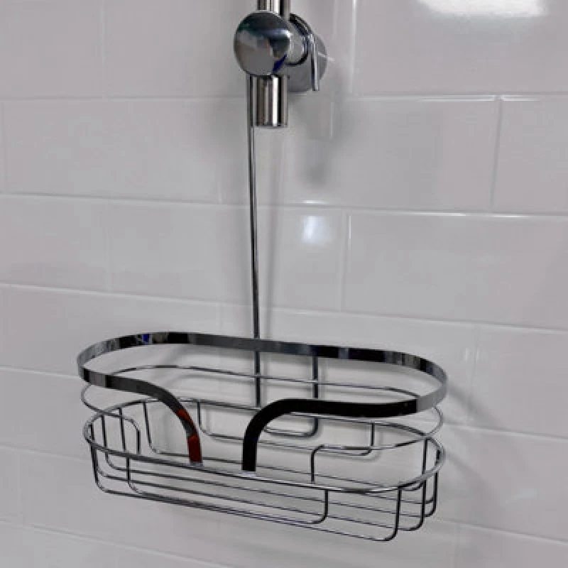 Image of Showerdrape Dante Steel Mini Hook Over Shower Caddy Silver