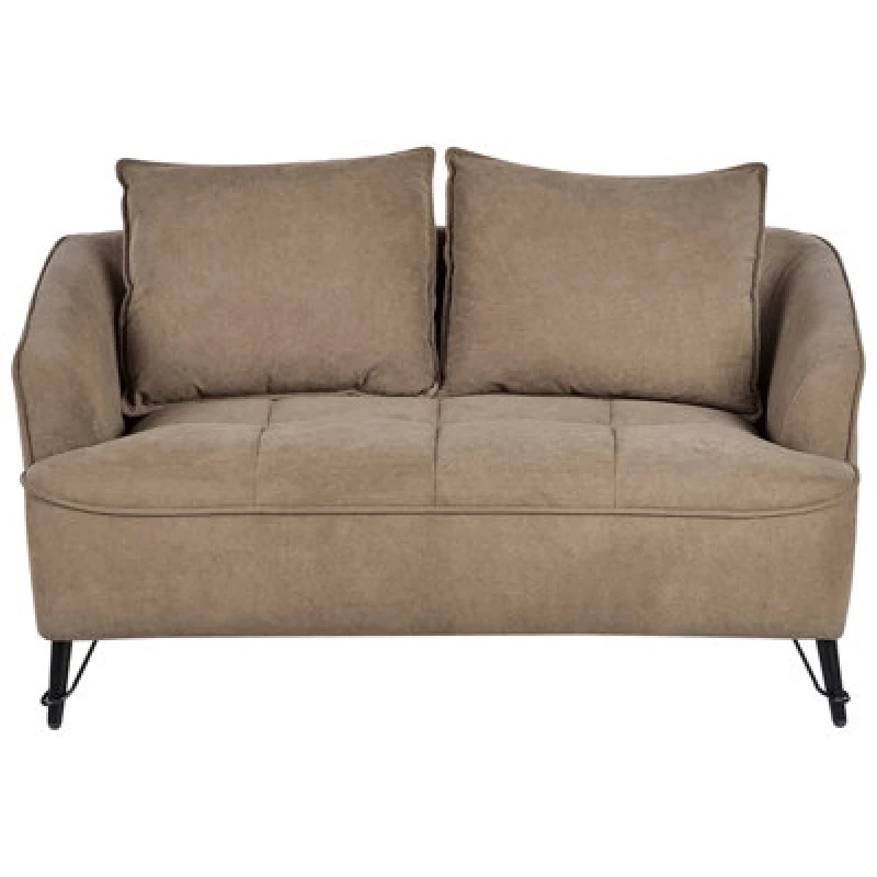 Image of Beliani Sofa 2 Seater Hobro Fabric Light Brown